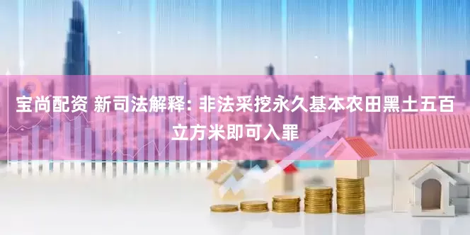 宝尚配资 新司法解释: 非法采挖永久基本农田黑土五百立方米即可入罪